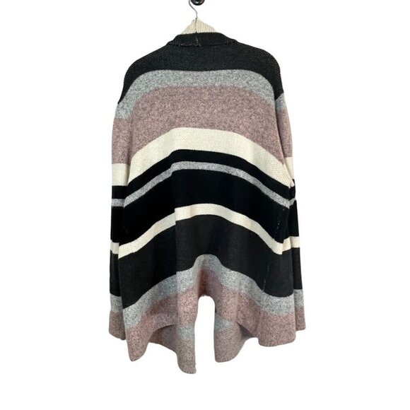 Sioni Sweater Women 2X Pink Draped Cardigan Striped Feminine Boho Western 80s - Picture 6 of 8